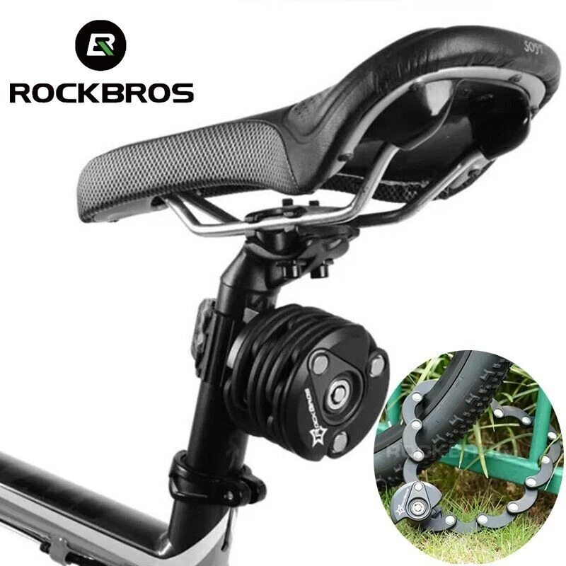 ROCKBROS Bike Folding Chain Lock Hamburger Shape Key Style Anti-theft - Image 3 of 4