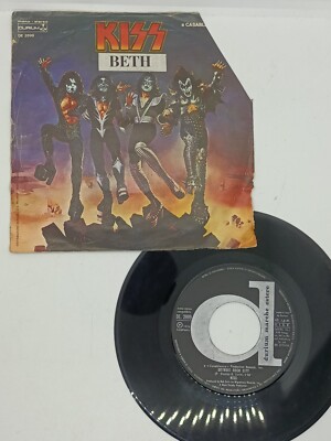 RAR!!! Kiss - Beth (Beeth misprint) 7'' ITALY 1976 45 Runden Vinyl Schallplatte