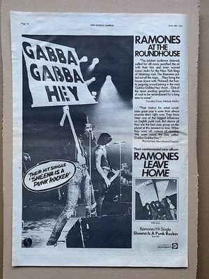 RAMONES LEAVE HOME (D POSTER SIZED original PUNK music press advert from 1977  -