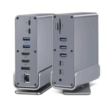 15-in-1 USB C Docking Station, Triple Monitor 4K HDMI Hub, 3xUSB 3.2