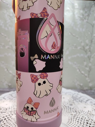 Manna 26oz Water Sports Bottle Pink Stainless Steel Halloween Cutie Ghost NEW - Picture 15 of 15