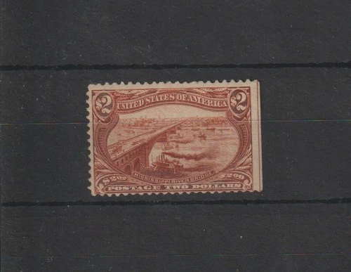 p6256 USA 1898 Mint hinged $2 Trans-Mississippi Exposition SG.299. Straight edge