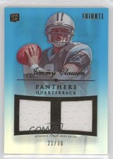 2010 Topps Tribute Dual Relics Blue Rainbow 21/30 Jimmy Clausen #DR-JCL n1u