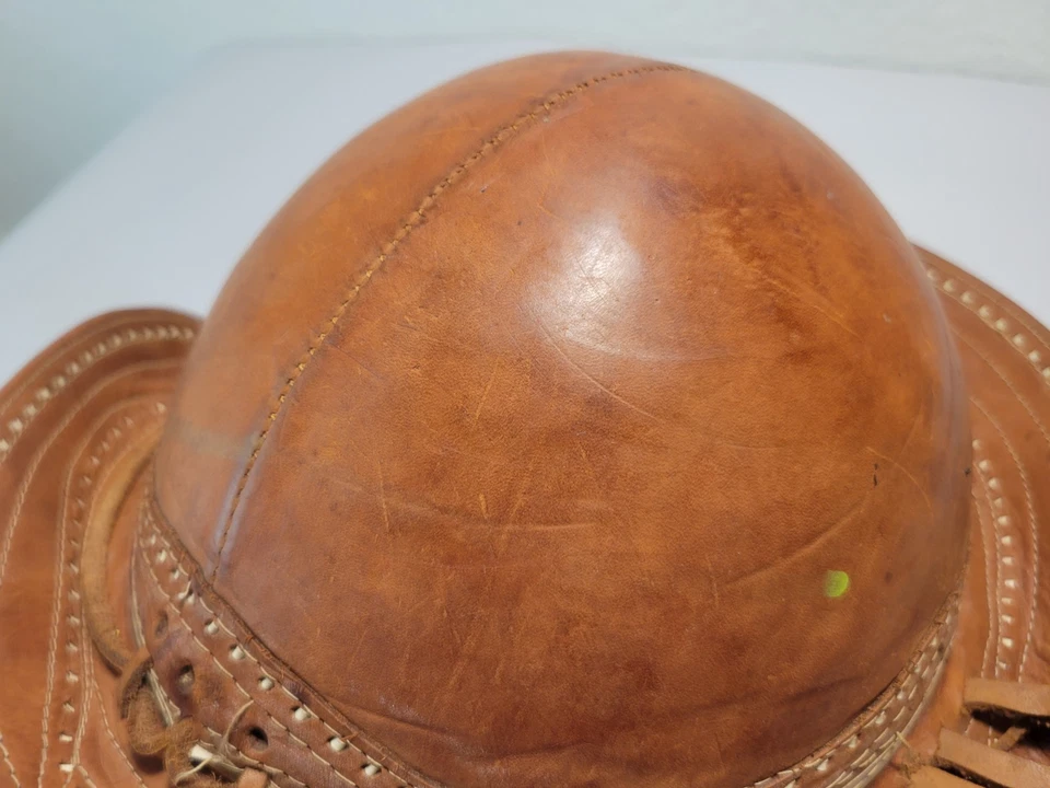 Sombrero de Vaquero Brasileño Vintage Cuero Real Niños Vaqueiro Marrón De Colección Niños  Foto 3 de 4