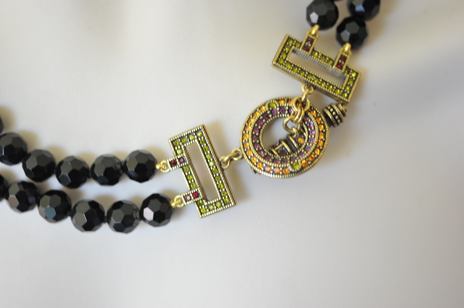 Statement Daus  inspired Necklace UNSIGNED black … - image 4