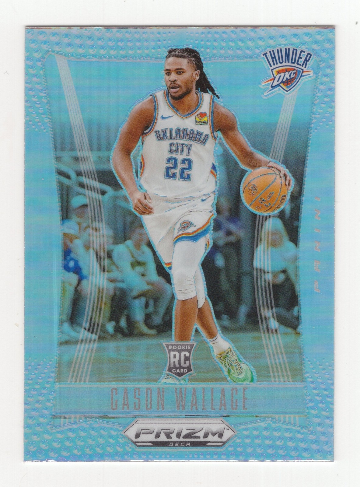 2023-24 Panini Prizm Deca Cason Wallace #146 Silver RC Thunder