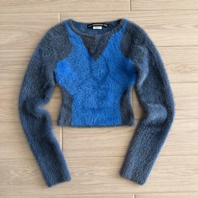 ANDERSSON BELL  Gray & Blue  SHAGGY PULLOVER SWEATSHIRT SIZE MEDIUM