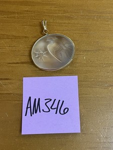 Authentic Lalique Nina Ricci Gold Plated Frosted Glass Dove Crystal Pendant