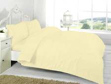Plain Duvet Quilt Cover with Pillow Case Bedding Set Single Double King All Size
