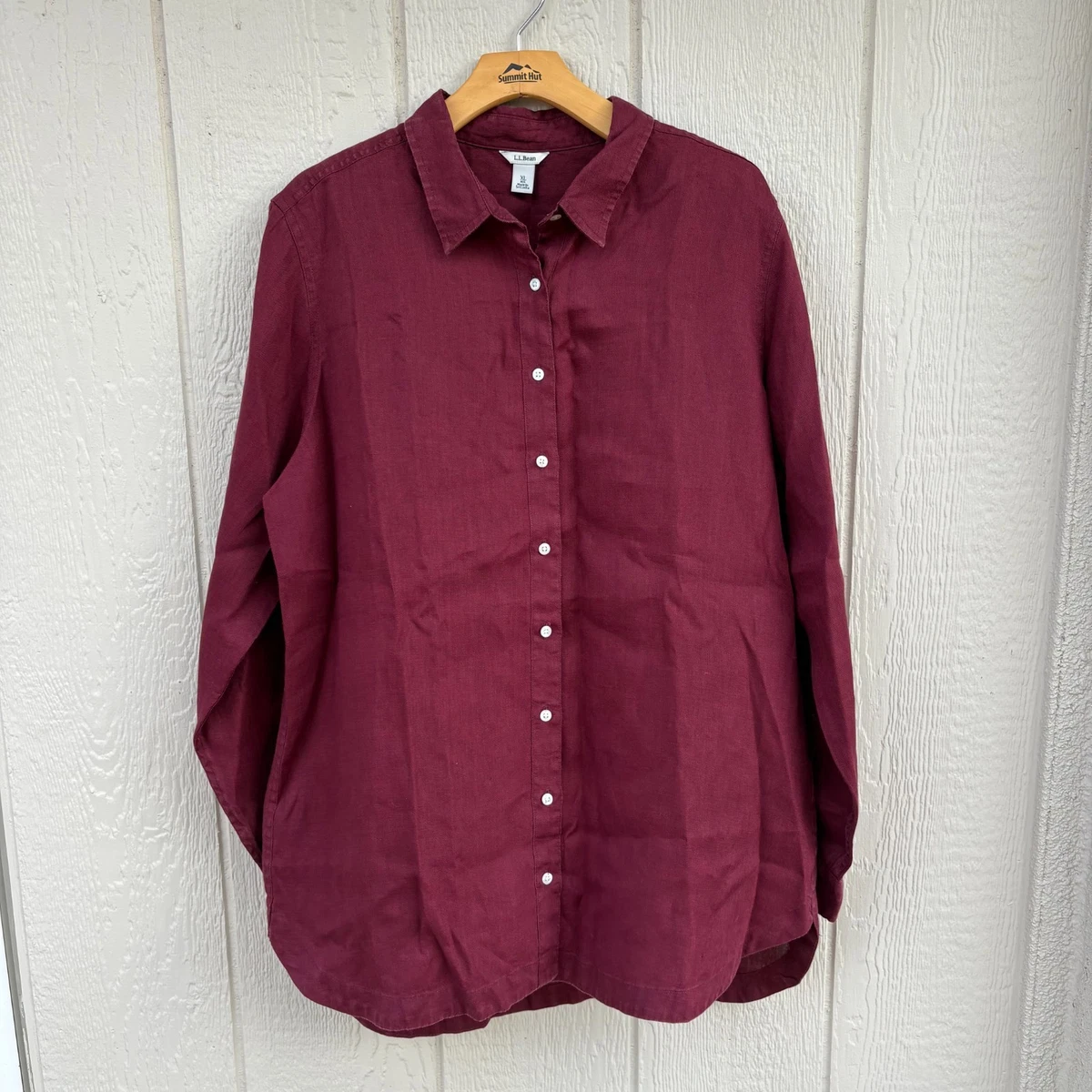 Chemise L.L. Bean Femme Manches Longues – Rouge, Taille M – Base Layer Légère (acrylique, Nylon, Laine)