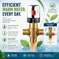 Brass Thermostatic Mixing Valve Bathroom Faucet Shower Mixer Temperature Control