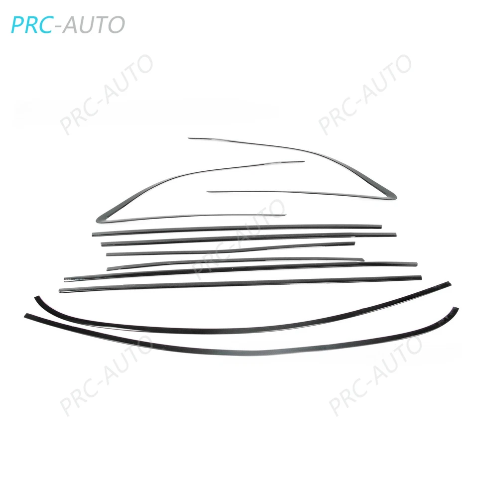 Tira de ventana de acero negro brillante moldura cubierta embellecedor para Audi Q7 2007-2015  Foto 2 de 4