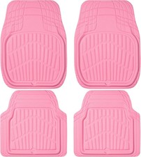 Car Pass 4 Piece Leather Car Floor Mats -3d Cute Girly Waterproof All Weather Ca