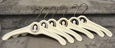 Lot Of 6 Vintage Nevco Plastic Hangers Ivory W/Gold Accents Center Cameo