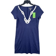 Lilly Pulitzer Marlowe Brewster Dress Size M Navy Pima Cotton Coastal Prep NWT