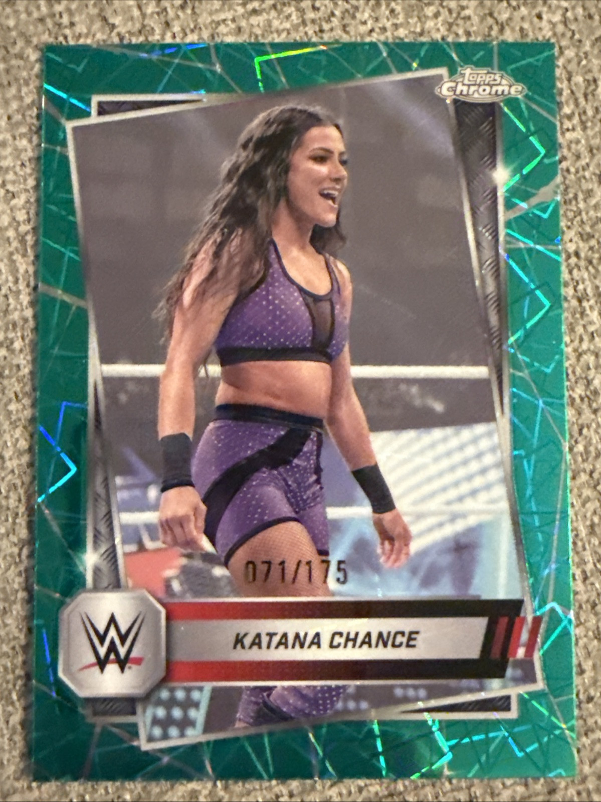 Katana Chance 2025 Topps Chrome WWE Wrestling #199 TEAL LASER REFRACTOR /175
