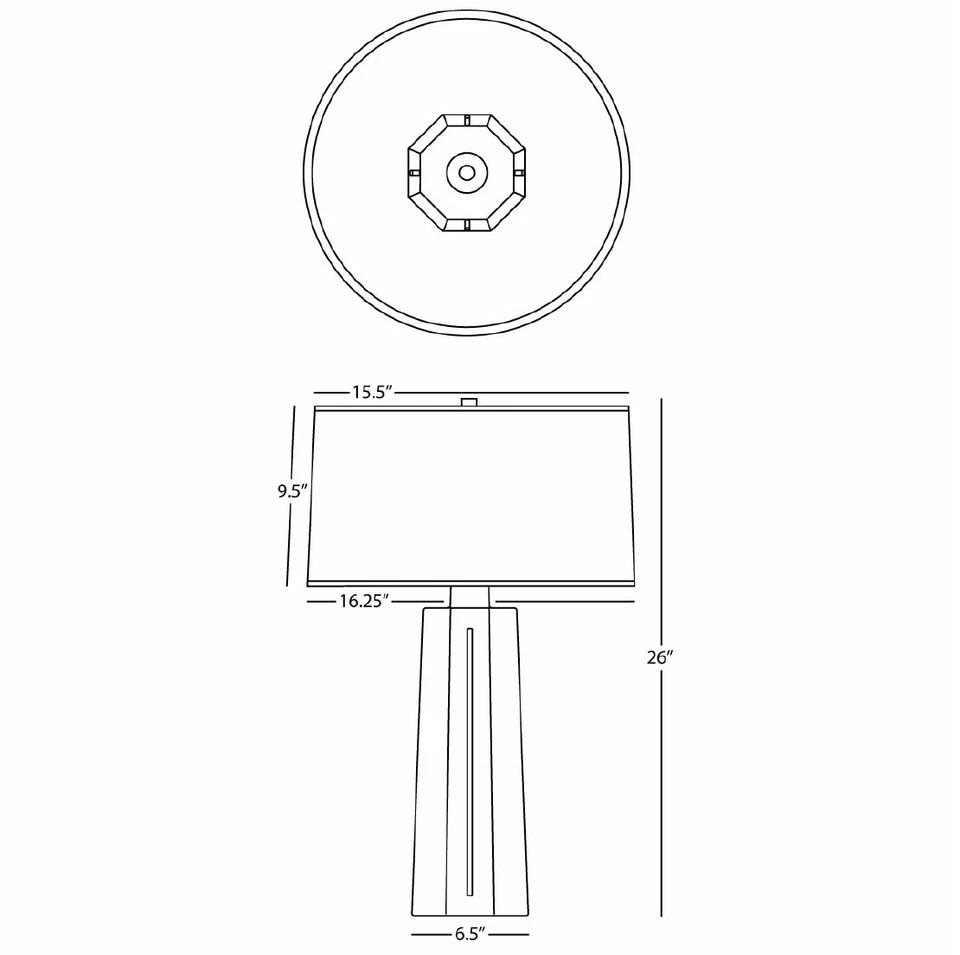 Lámpara de mesa columna Robert Abbey Mason TL Mason 26" - amarilla Foto 2 de 2
