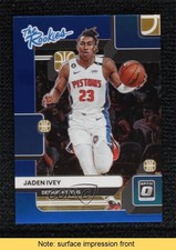 2022-23 Panini Donruss Optic The Rookies Blue Prizm 7/49 Jaden Ivey #5 READ g9t