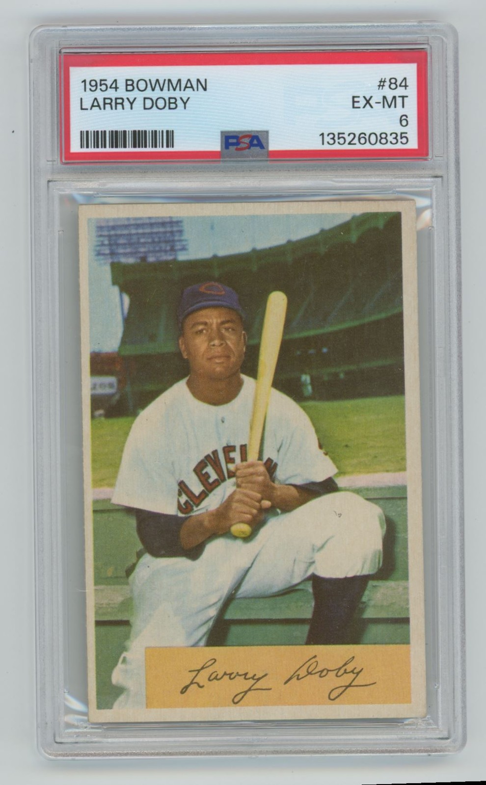 Larry Doby 1954 Bowman PSA 6 #84 Cleveland Indians