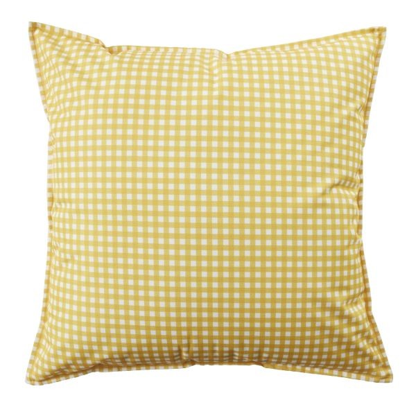 Housse de coussin 60x60 cm en polyester imprimé jaune soleil Vickie