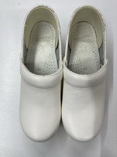 Dansko White Leather Slip-On Clogs Professional Nurse EU 38/Us 8