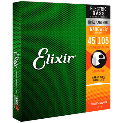 Elixir NANOWEB Nickel Bass   14077 Light/Medium .045-.105 - New Old Stock