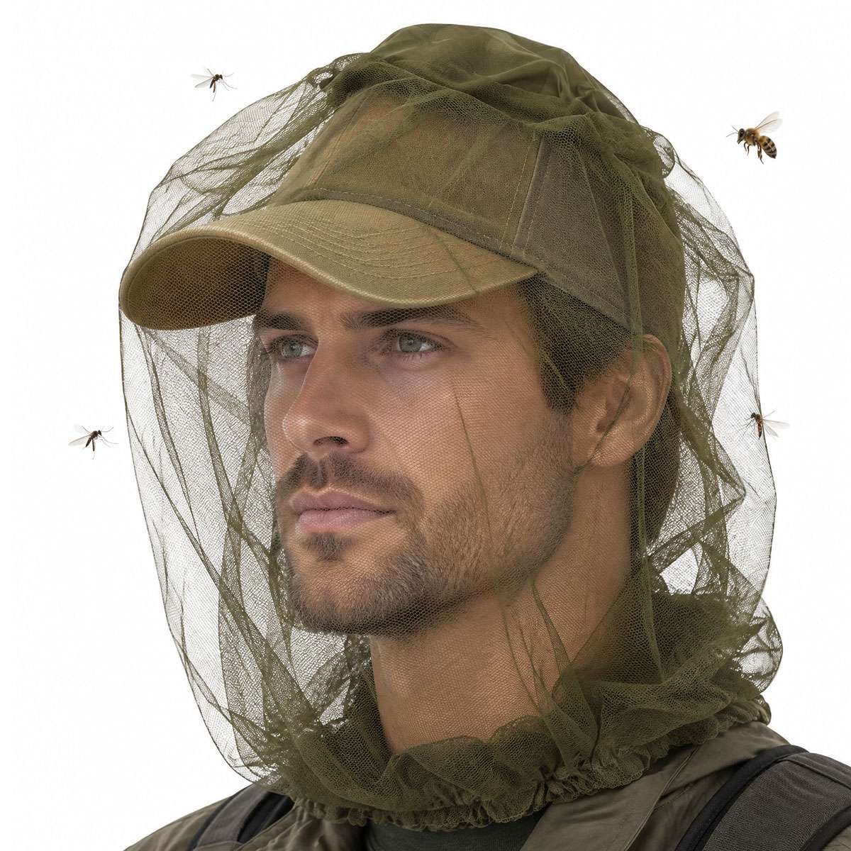 6X Insect-proof Mosquito Insect Hat Net Bug Mesh Head Face Protect ...
