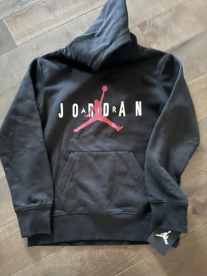 Air Jordan Size Large 12/13 Year Kids Unisex Cotton Blend Pocket Athletic Hoodie
