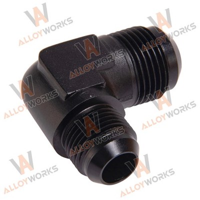 12AN Male to AN10 Male Flare 90 Degree Union Coupler Adapter Fitting Black