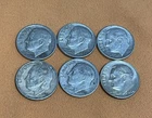 Lot Of 6 - 90% Silver Roosevelt Dimes Random Dates