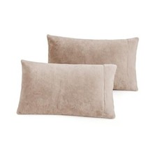 Velvet Pillowcases Standard Size of 2 Pack, Ultra Soft Breathable Queen Taupe