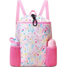 Lightweight Drawstring Backpack for Kids Waterproof Beach  Gym Bag