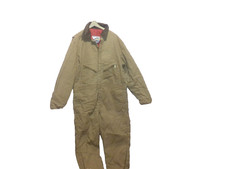 VTG 2X USA Walls Blizzard Pruf brown quilted duck canvas coveralls chest 50-52