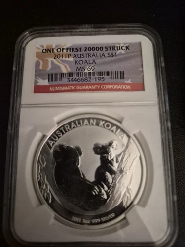 Australia 2011 P 1 oz Silver Dollar Koala MS70 NGC One of First 20000 Coin