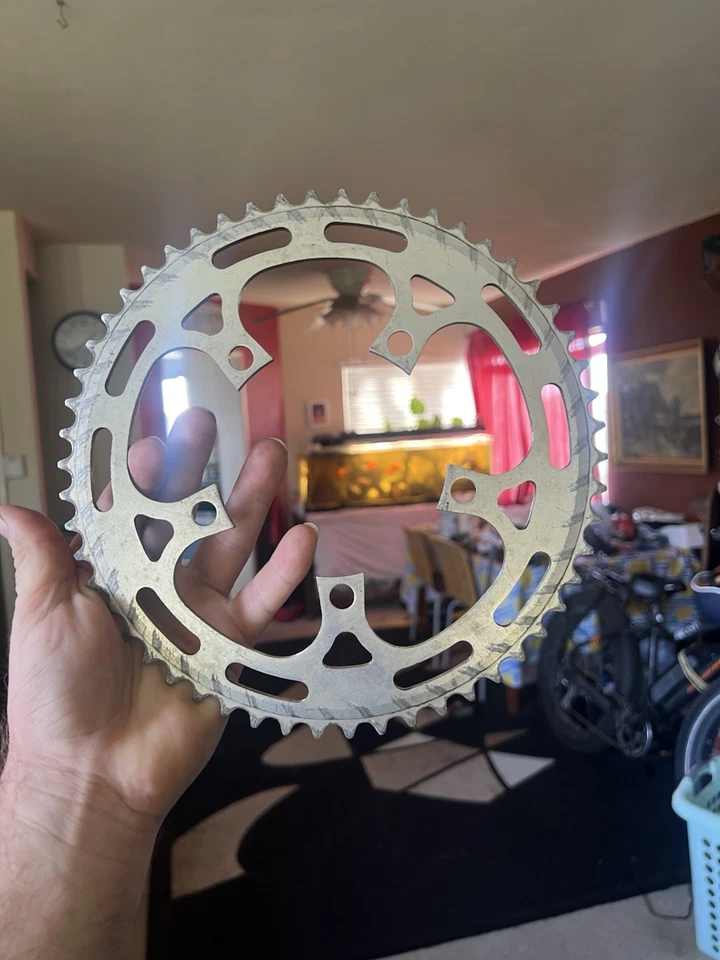 Plato Sugino Japón Volante 5 pernos 54t dientes aluminio plata Piñón Foto 2 de 3