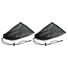 2Pcs Baseball Bundle Pocket Cinch Backpack Storage Pouch Drawstring Bag (Black)