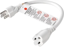 1.5 Feet 1875W 15A Heavy Duty Extension Cord Outlet Saver 3-Prong 14 AWG Power E