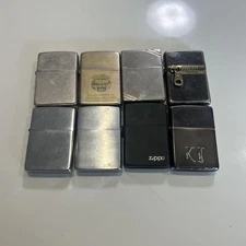 ZIPPO Lighter Set of 8 Brass Multiple Designs Used