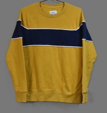 Goodfellow  Co Men's Crewneck Sweatshirt - Yellow and Navy - Mens Size Medium