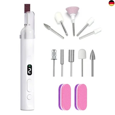 AOUZOVLI Elektrische Nagelfräser Kabellos,2 in 1 Elektrische Nagelfeile,Fräser für Ge