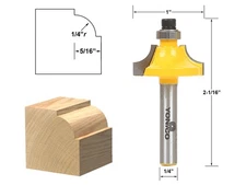 1/4" Radius Round Over Bead Edge Forming Router Bit - 1/4" Shank - Yonico 13172q