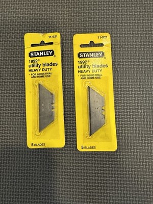 Vintage Stanley Heavy Duty Utility Blades, 2 Pack x 5, Part 11-921 New 1990 NOS