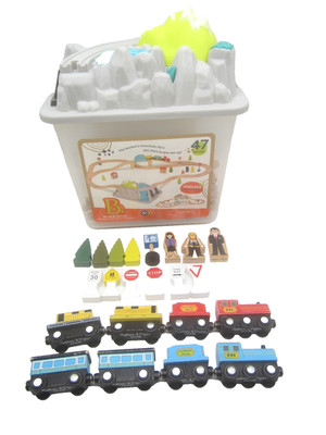 B. Toys - Wood & Wheels Wooden Train Set Mountain Top Bucket & Extra Tarins Othe