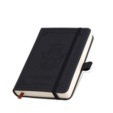 DreamDove Inner Pocket Notebook Lined Journal 4X 6 Hardcover Leather Black