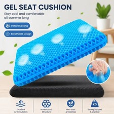 Honeycomb Gel Seat Cushion Blue - Cooling Orthopedic Pressure Relief Pad