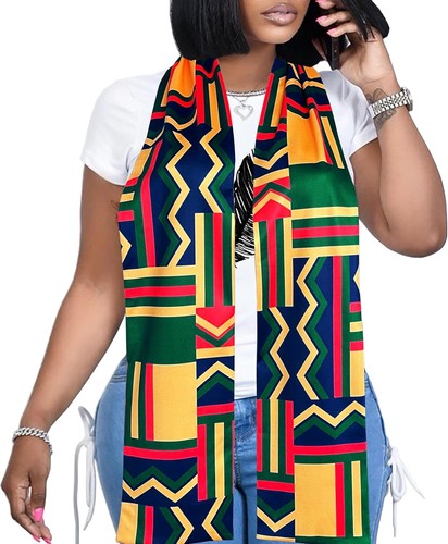 African Kente Print Stole Sash African Scarf Kente Stole Sash