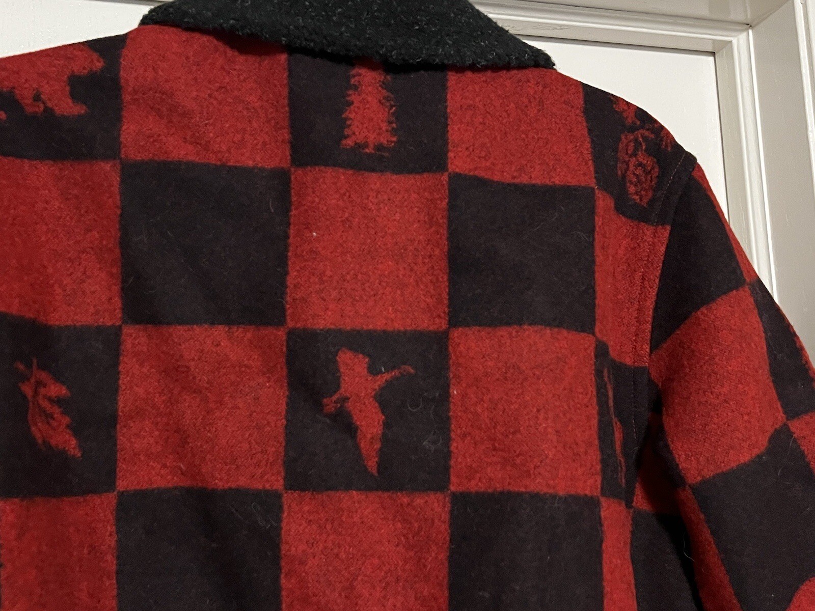 Pendleton Wool Jacket Red & Black Checkered Large - image 11