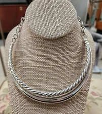 Sterling Silver David Yurman Pure Form Twisted Rope Collar Necklace