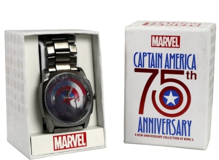 Captain America 75th Anniversary Men's Shield Watch Accutime
