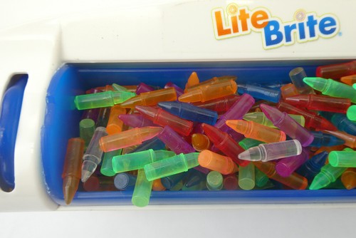 2003 Used Hasbro USA Lite Brite C-022E White Kid’s Flat Screen White with Pegs - Picture 4 of 16